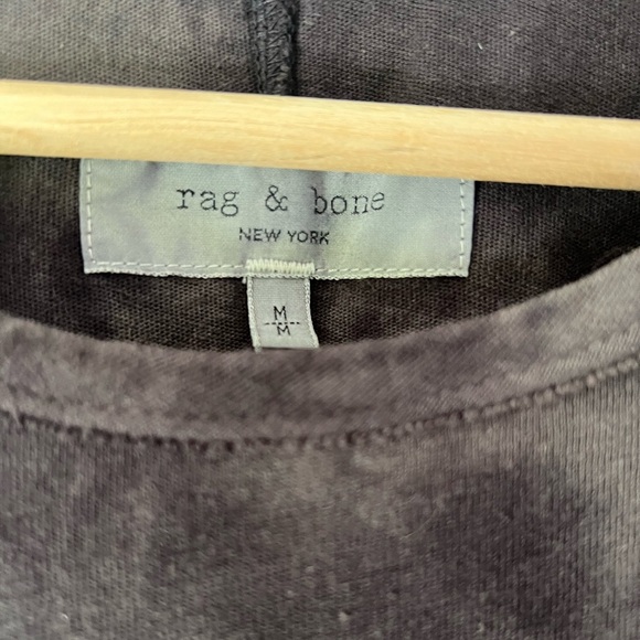 rag & bone Grey Haydon Tie Dye Short Sleeve Linen Cotton Blend T-Shirt Medium - Picture 3 of 11